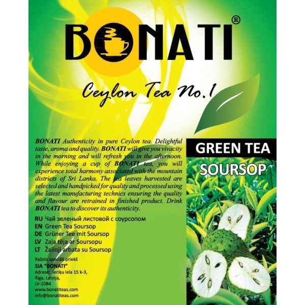 BONATI Ceylon зелёный чай с соурсопом 100 гр.