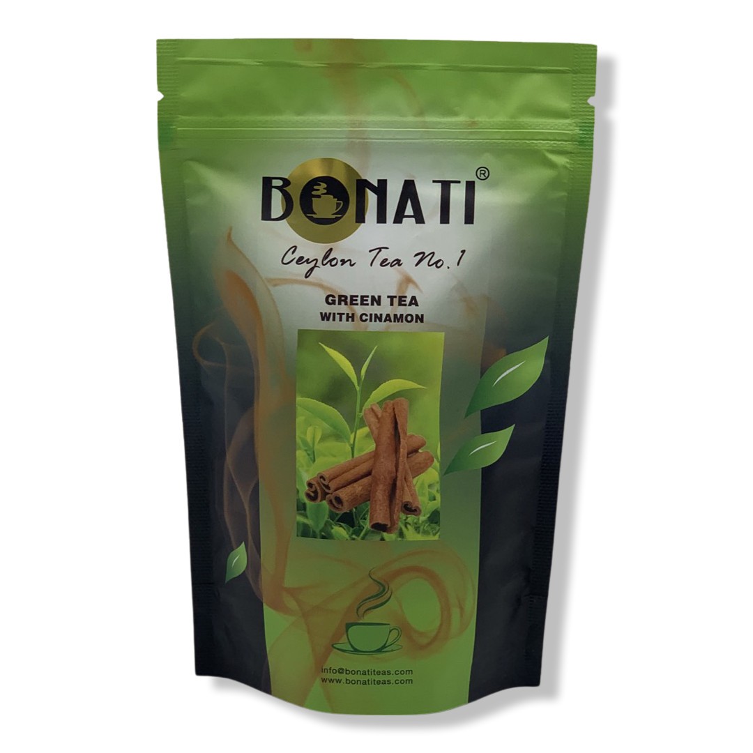 BONATI Ceylon zaļā tēja ar dabīgo kanēli 100 gr.